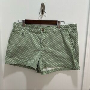 Gap Womens Green Geometric Diamond Print Chino Shorts Size 12R